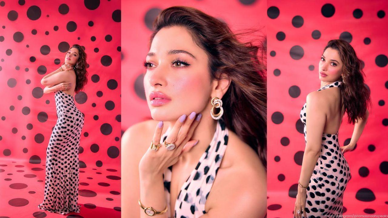 Tamannaah Bhatia Stuns in Polka Dots at Trailer Launch