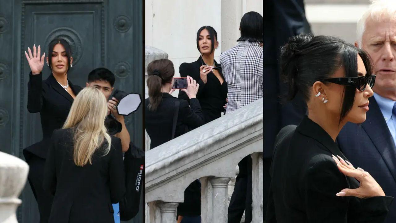 Kim Kardashian Wows in Black Outfit & $1.5M Necklace