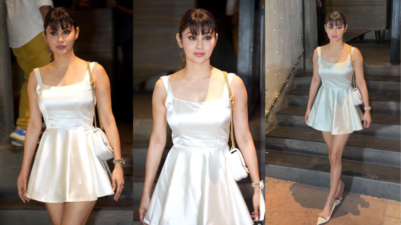 Mouni Roy Stuns in Angelic White Dress and Chic Accessories