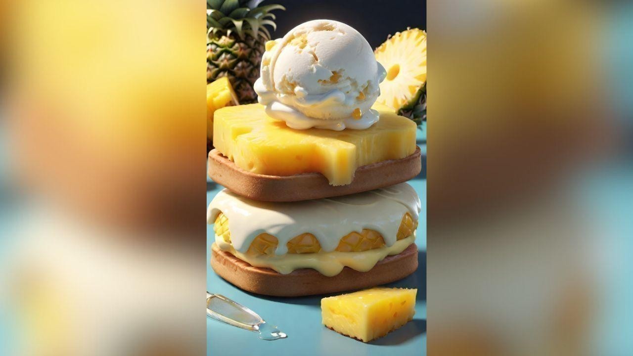 Summer Delight: Experience the Pineapple Cheese Ice Cream Sandwich!