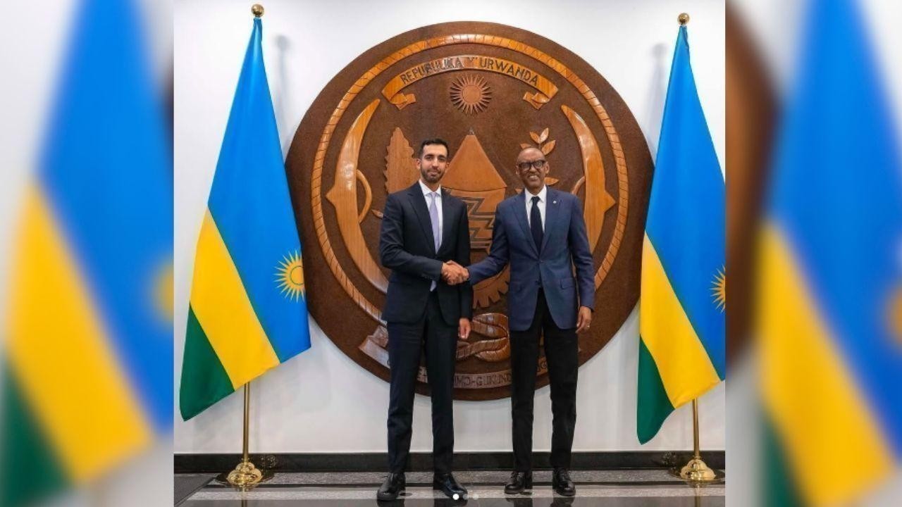 Sheikh Shakhboot bin Nahyan meets with Rwandan President