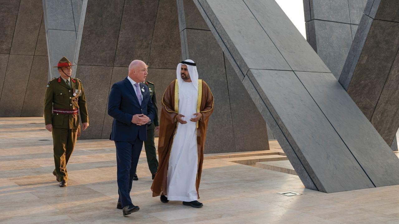 Theyab bin Mohamed bin Zayed welcomes New Zealand Prime Minister at Wahat Al Karama