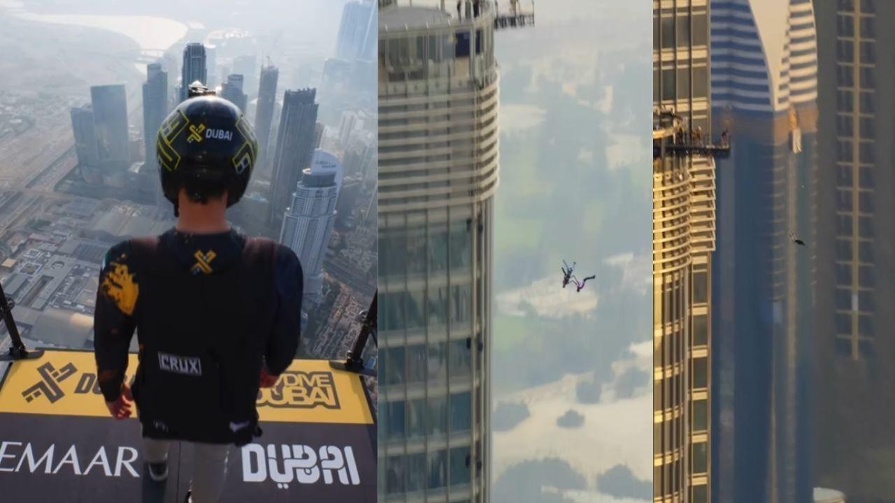 Sheikh Hamdan Shares Video of 31 Athletes Jumping from Burj Khalifa