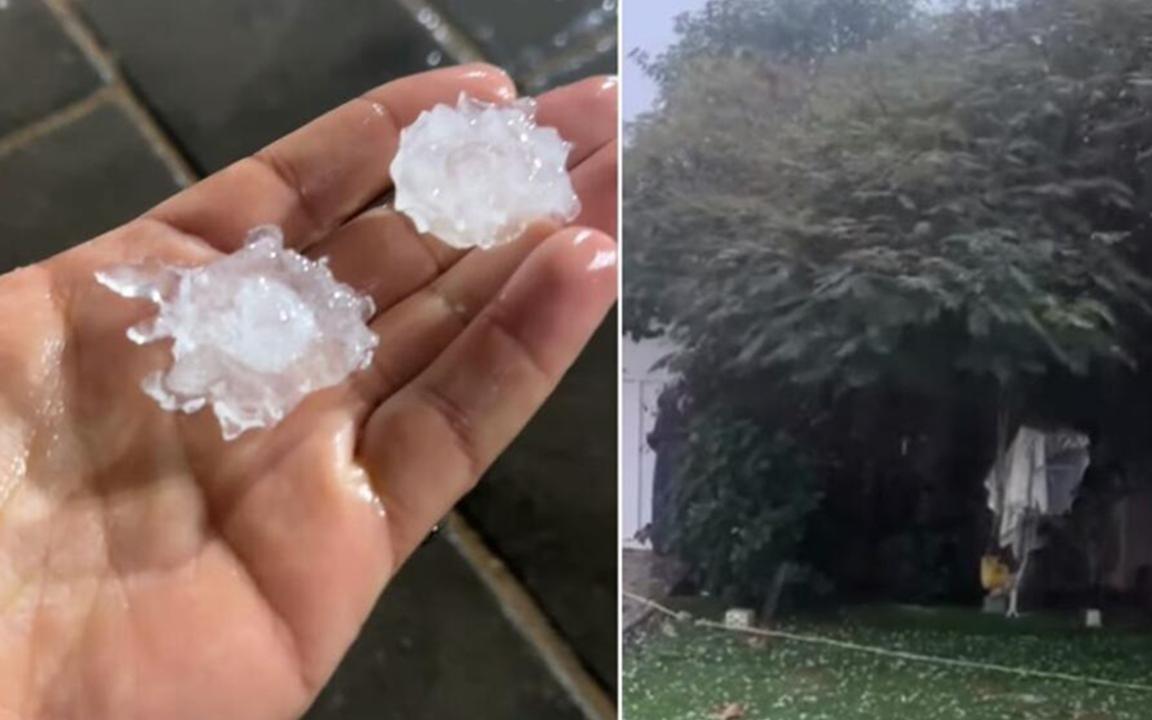 UAE residents awaken to a hailstorm after a night filled with thunder and lightning