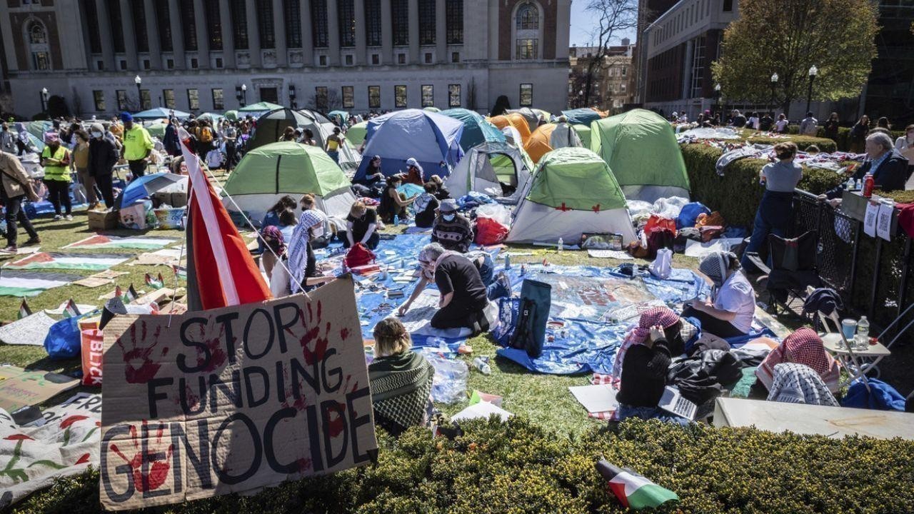 Over 200 People Join Pro-Palestinian Protest Near Columbia University
