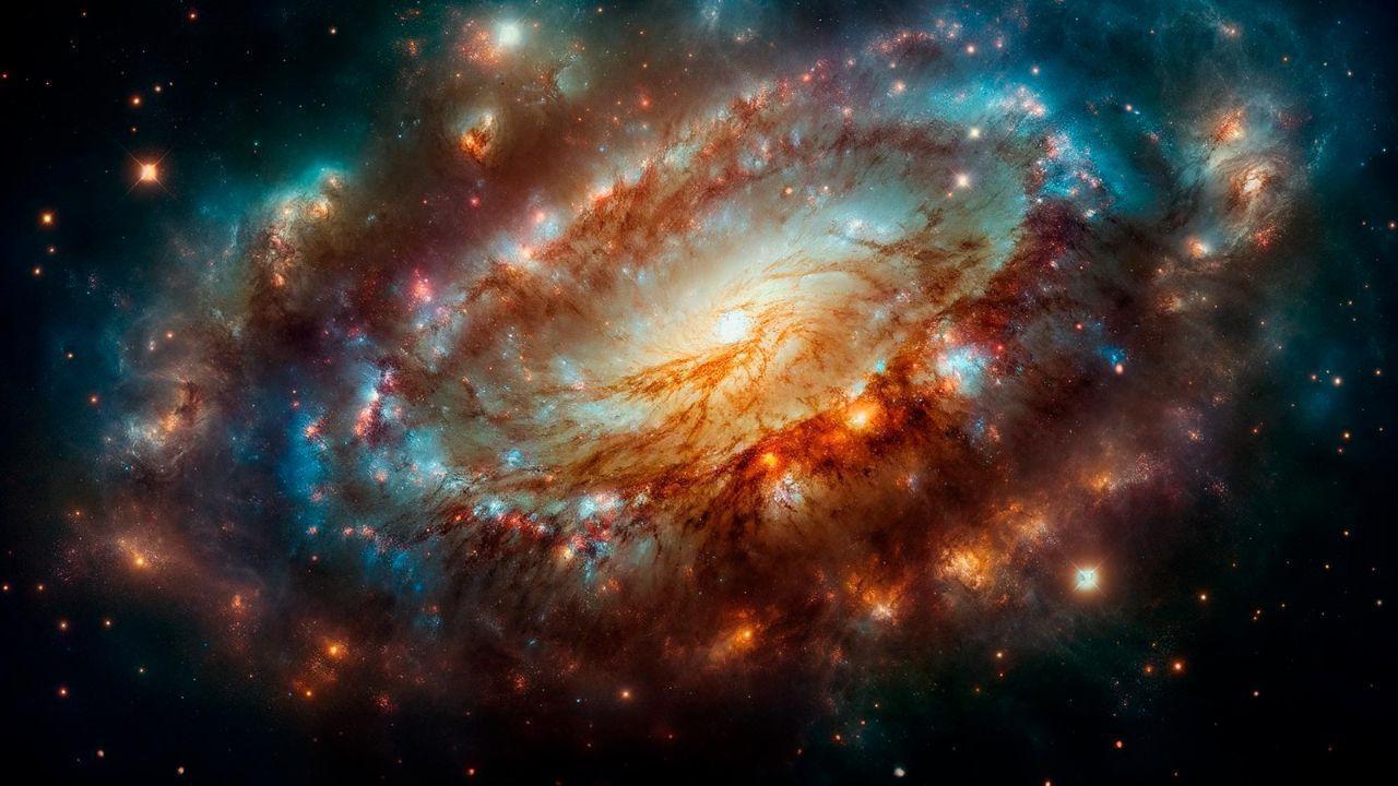 Hubble Captures a Maelstrom of Matter and Energy 49 Million Light-Years Away