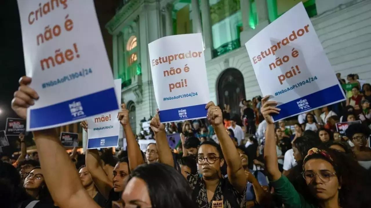 "A Girl Is Not a Mother": Thousands Rally Against Brazil Controversial New Abortion Bill