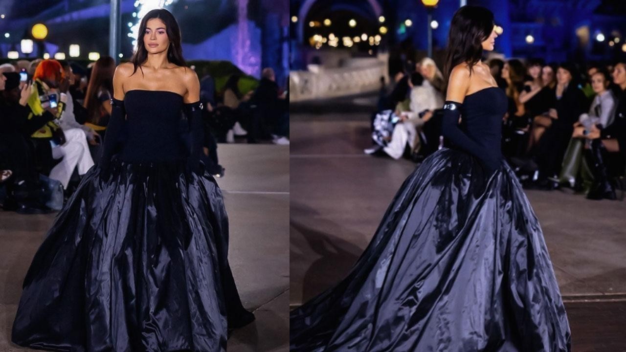 Kylie Jenner Stuns as Goth Princess in Black Gown at Paris Fashion Week