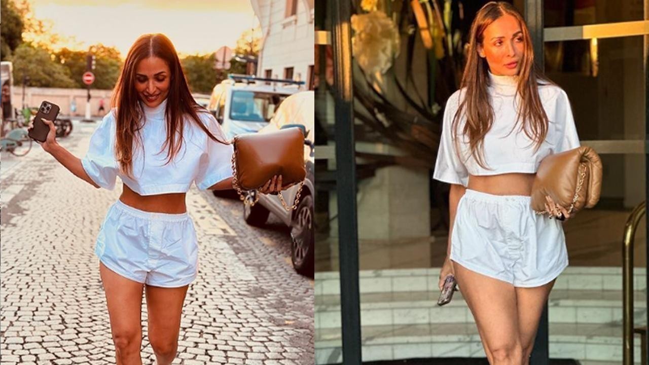 Malaika Arora Stuns in Paris ₹1.3 Lakh White Co-ord Set