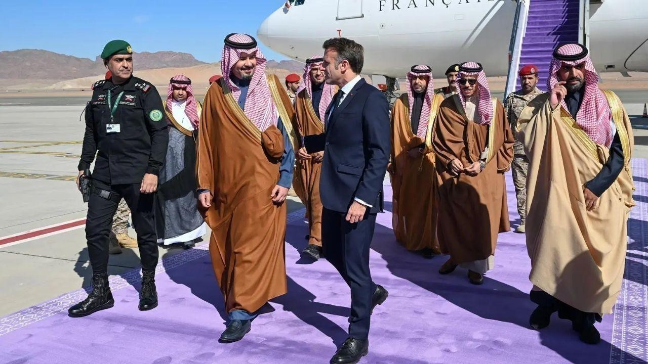 French President Arrives in AlUla for Official Visit