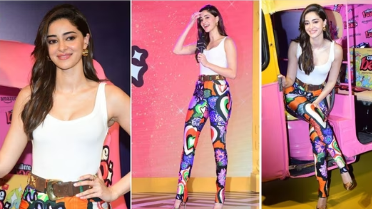 Ananya Panday Shines in Tank Top and ₹58K Heart Leggings at 'Call Me Bae' Trailer Launch