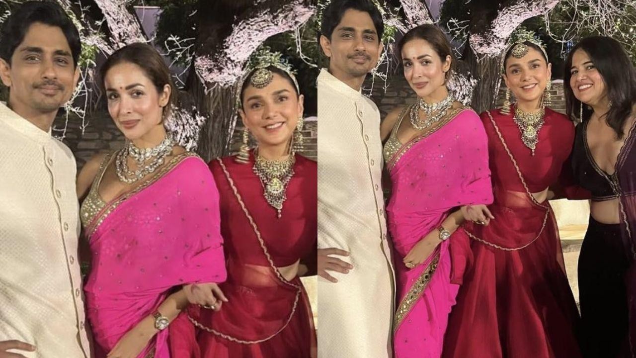 Malaika Arora Stuns in Pink Saree in Unseen Pic from Rajasthan Wedding