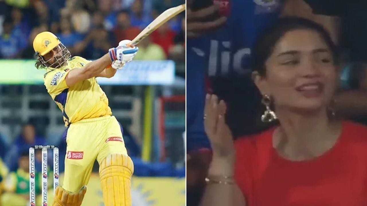 Watch: MS Dhoni's Hat-Trick of Sixes Against the Mumbai Indians and Sara Tendulkar's Astonished Response