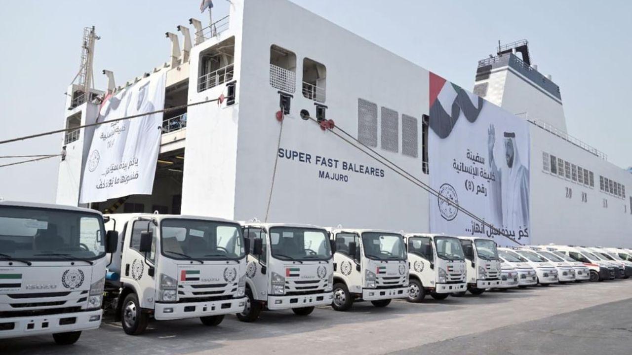 UAE Sends Largest Aid Ship Khalifa To Gaza With Relief