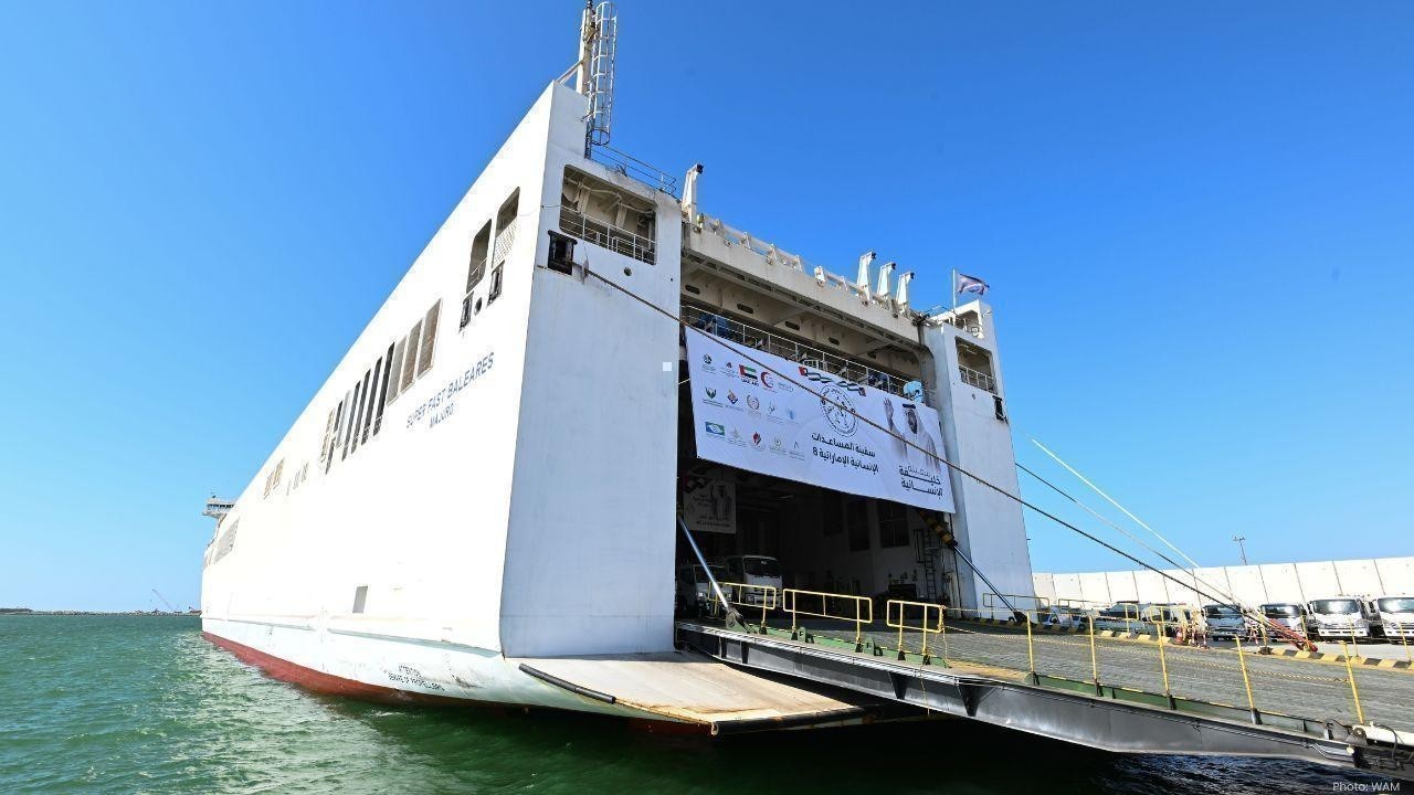 UAE's Eighth Aid Ship Khalifa Reaches Egypt For Gaza Help