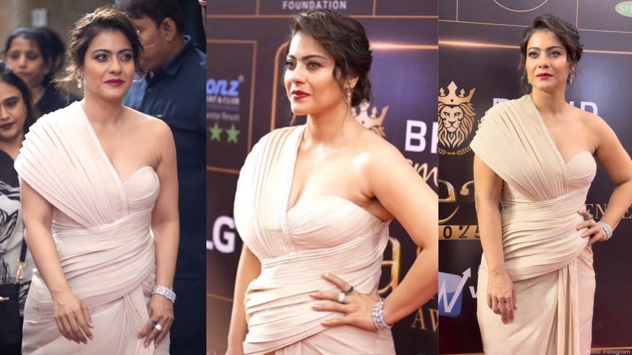 Kajol Stuns In Nude Gown At Global Excellence Awards 2025