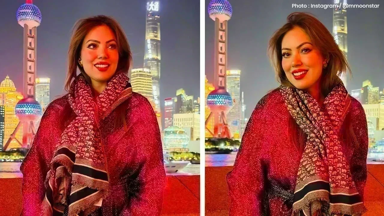 Munmun Dutta Dazzles in Chic Robe Dress During Shanghai Getaway
