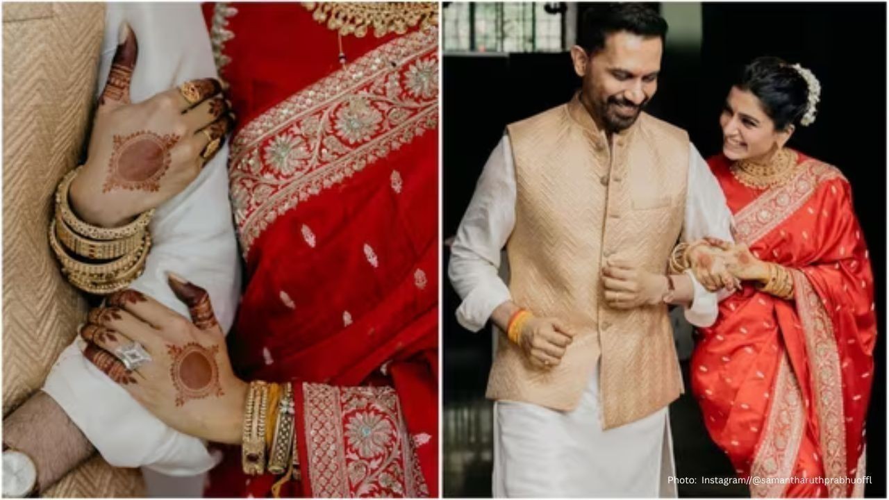 Samantha Ruth Prabhu Dazzles in Bold Wedding Ring and Chic Bridal Ensemble