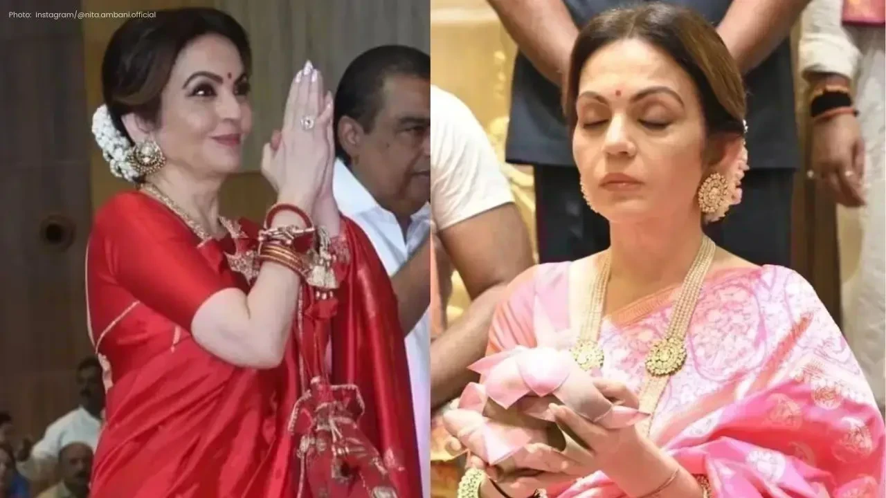 Nita Ambani Dazzles in Red Saree at DAIS Annual Day Celebration